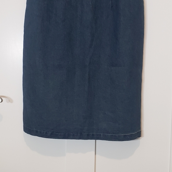 Chadwicks Denim Blue Jean Midi Dress Sleeveless Sheath Size 10T - Picture 4 of 11